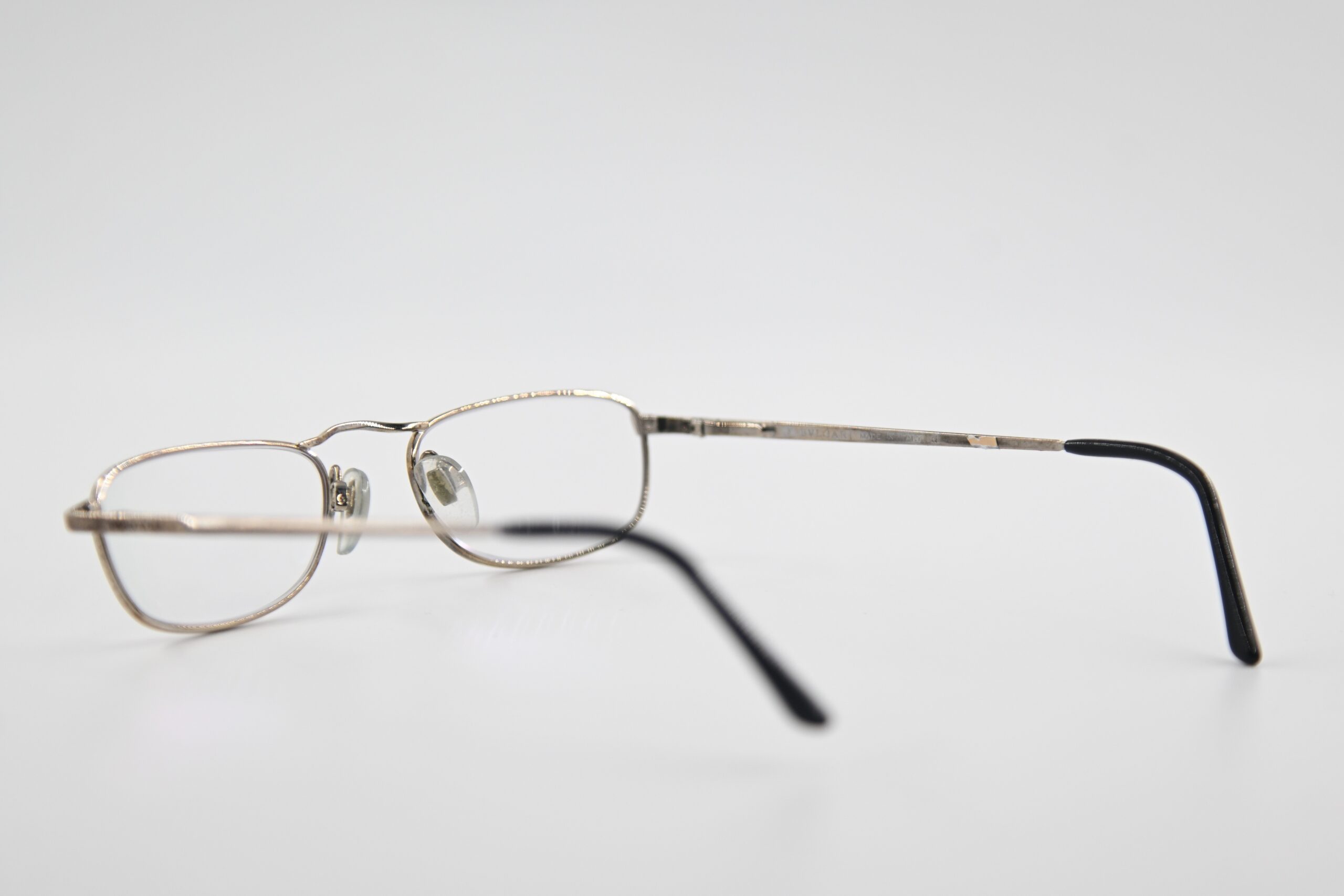 Bvlgari Silver Tone Metal Reading Eyeglass Frames Slim Rectangular - Image 3