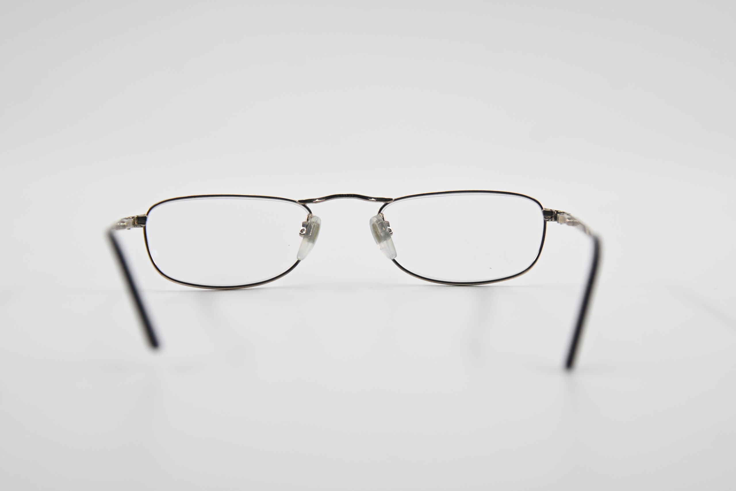 Bvlgari Silver Tone Metal Reading Eyeglass Frames Slim Rectangular - Image 4