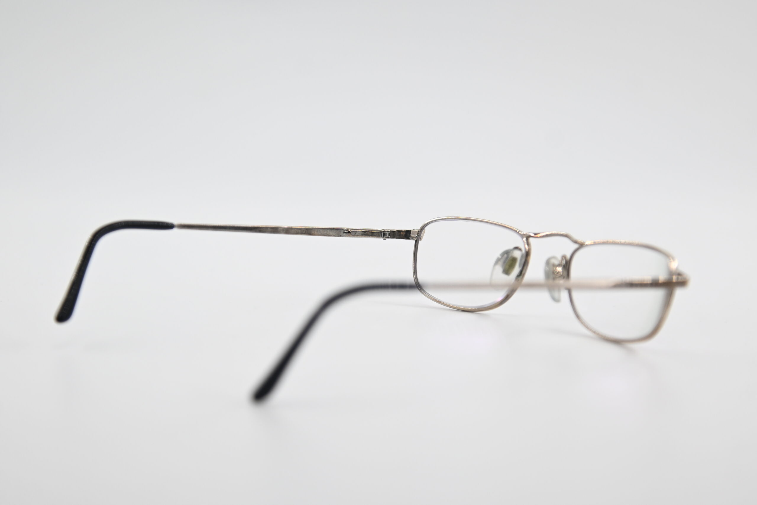 Bvlgari Silver Tone Metal Reading Eyeglass Frames Slim Rectangular - Image 5