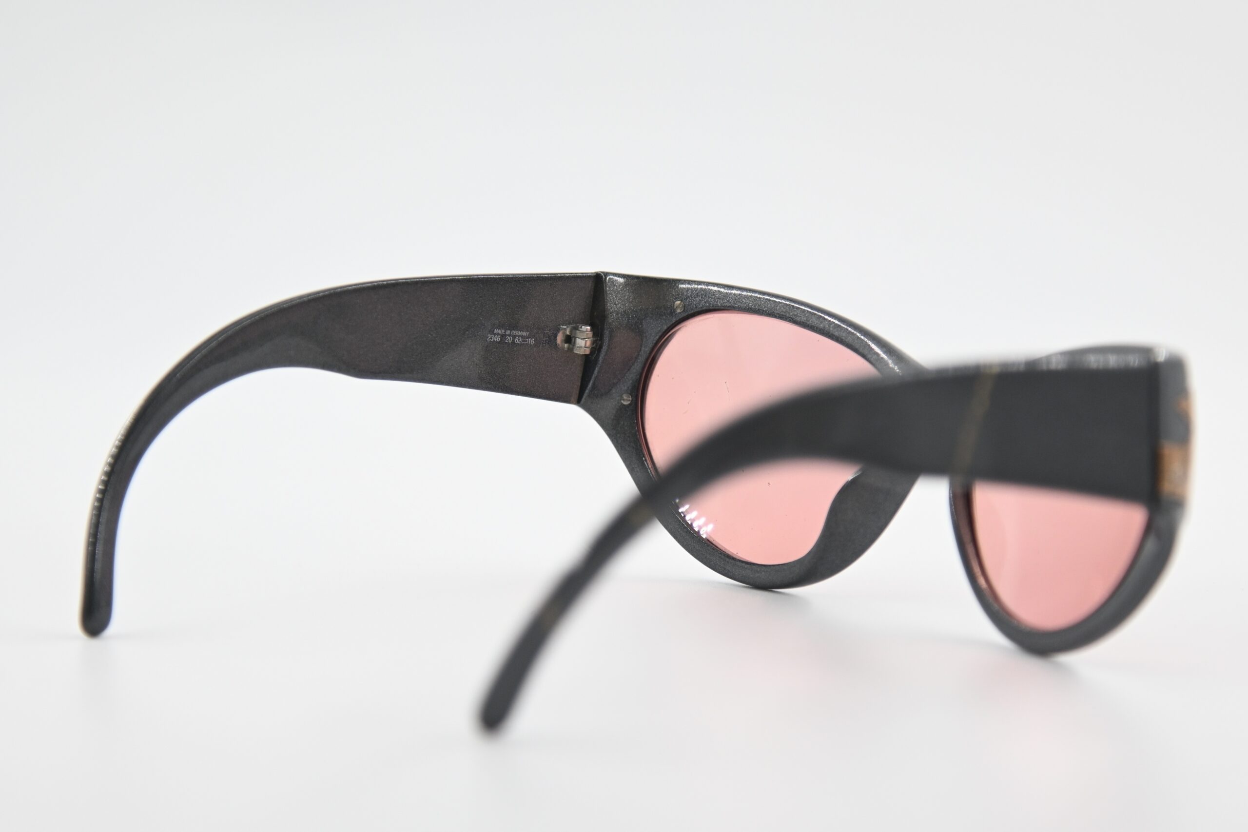 Vintage Christian Dior 2346 Sunglasses Charcoal Frame Pink Lenses CD Logo - Image 5
