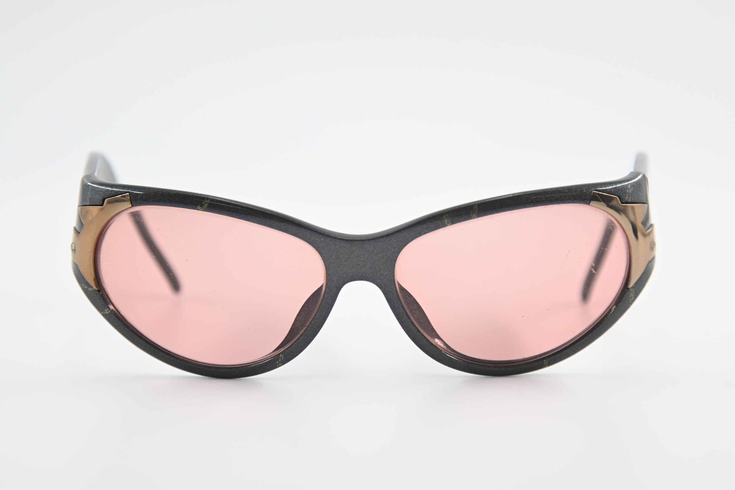 Vintage Christian Dior 2346 Sunglasses Charcoal Frame Pink Lenses CD Logo
