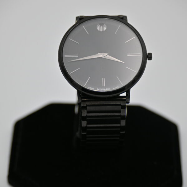 Movado Ultra Slim Swiss Made All-Black PVD Museum Dial Quartz Watch
